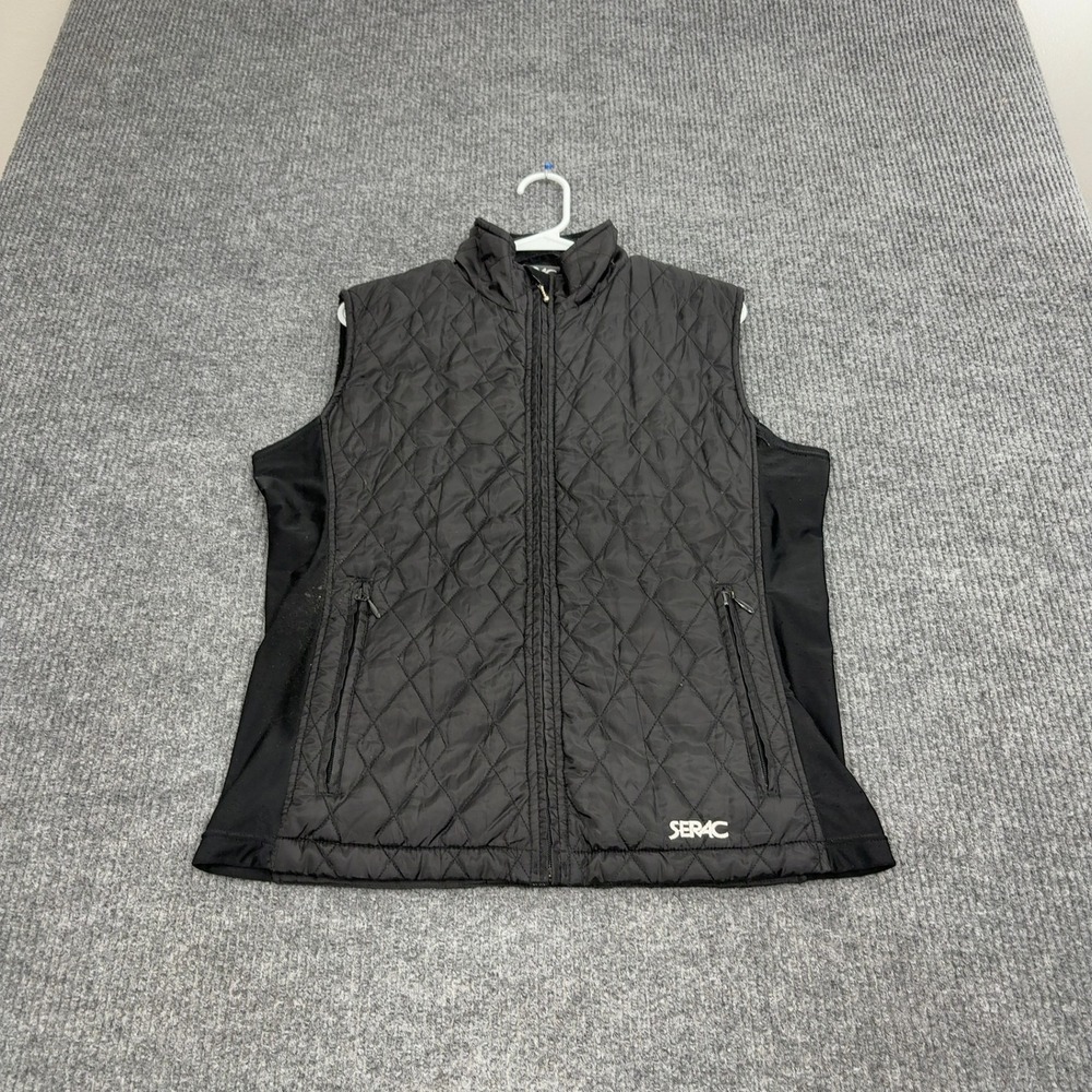 Serac Vest Mens XL Black Polyester Quilted Puffer Mock Neck Full Zip Gilet Style